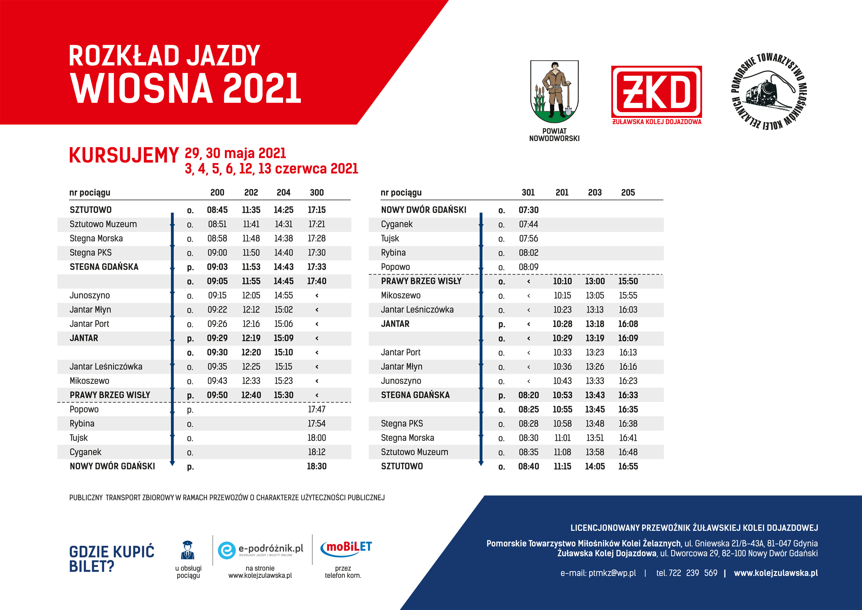 Rozkład jazdy ŻKD wiosna 2021