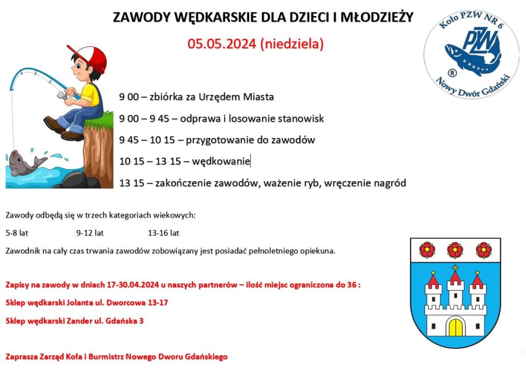zawody wędkarskie nowy dwór gd
