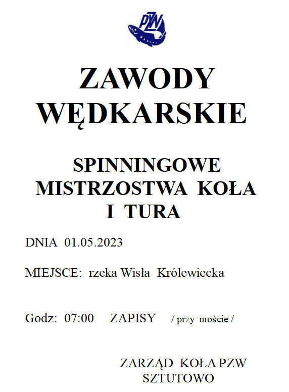 zawody wędkarskie sztutowo