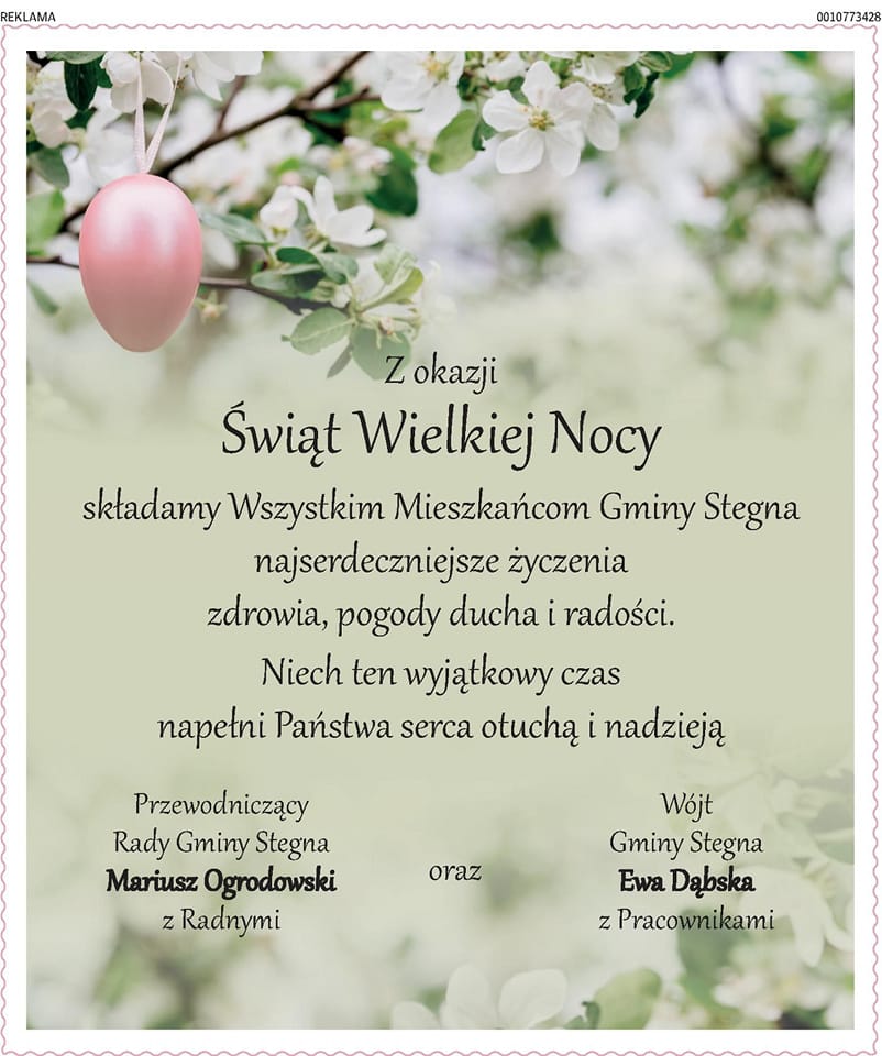 Życzenia świąteczne Wójta Gminy Stegna