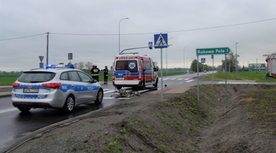 potrącenie rowerzysty na starej siódemce (2)