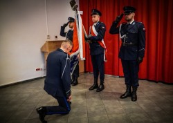 Zmiana Komendanta Powiatowego Policji w Nowym Dworze Gdańskim. Uroczysta ceremonia w Żuławskim Parku Historycznym