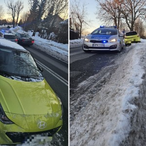 Nowy Dwór Gdański. Nietrzeźwa kierująca wjechała w zaspę śniegu i znak drogowy. Miała blisko 3 promile alkoholu w organizmie.