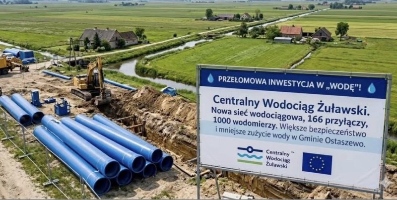 CWŻ inwestuje w Żuławy. „Budowa sieci wodociągowej w Lubieszewo, Ostaszewo, Nowa Kościelnica”
