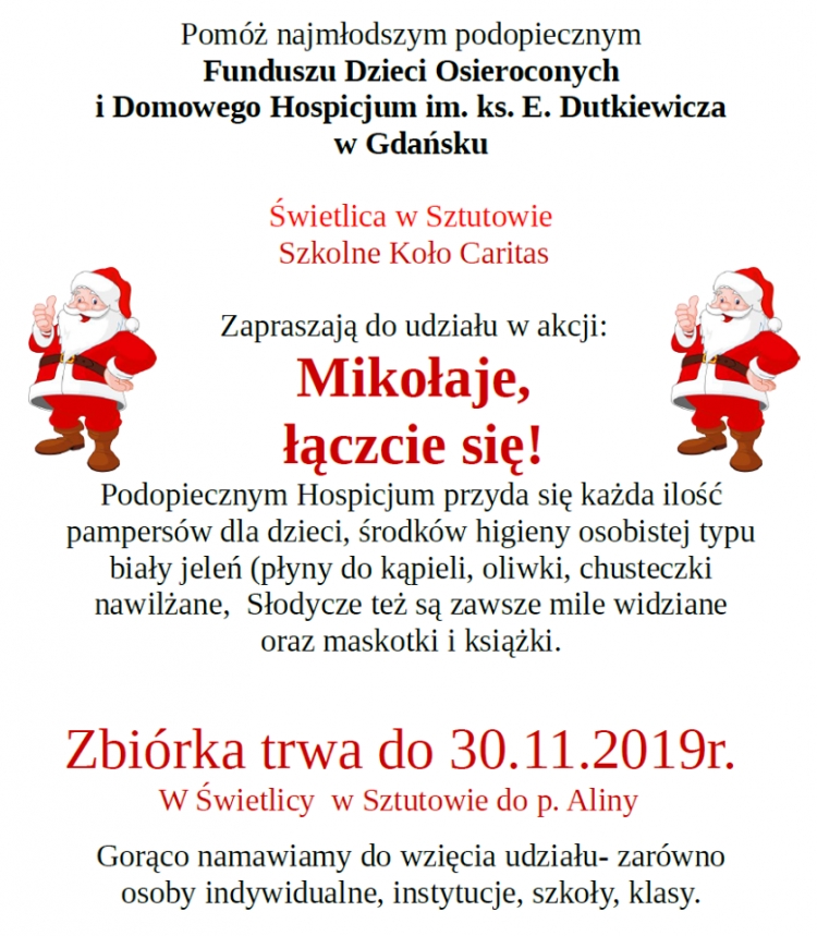 Akcja „Mikołaje łączcie się!” 2019 w Sztutowie