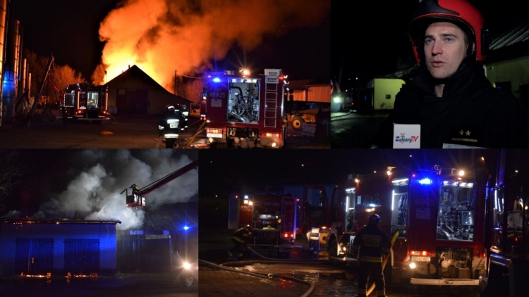 Orłowo, pożar i brak prądu w  mieście. 10 jednostek w akcji - 14.04.2019