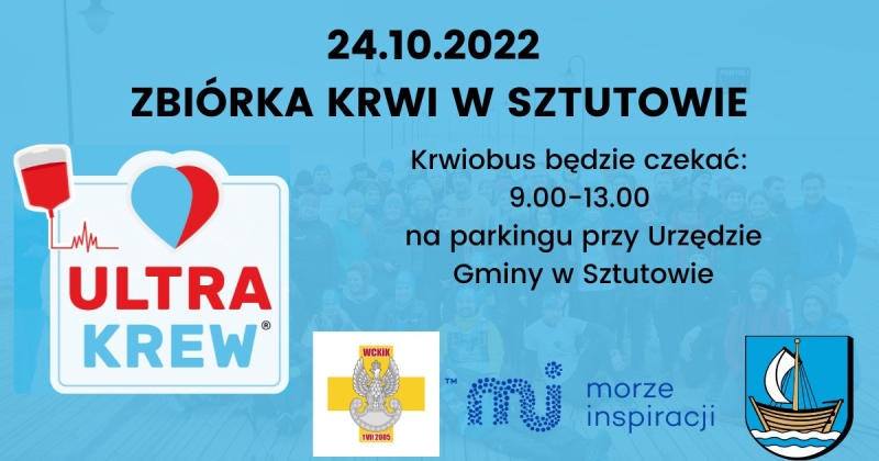 Kolejna akcja zbiórki krwi w Sztutowie 24 października.