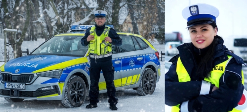 Nowodworscy policjanci eskortowali do szpitala rodzącą kobietę.