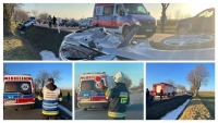 Zderzenie trzech aut w Tragaminie. Poszkodowani trafili do szpitala.
