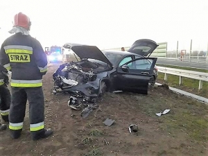 Cedry Małe. Pierwszy wypadek na nowo otwartej drodze S7 - 25.10.2018