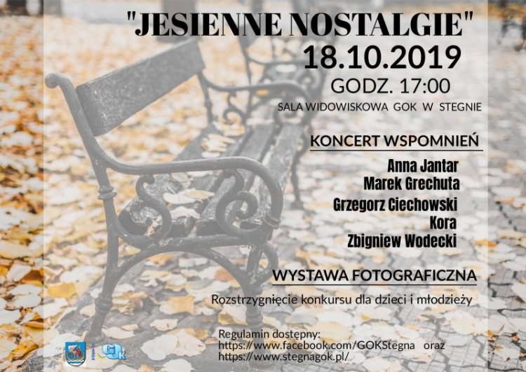 Stegna. Jesienne nostalgie. Koncert wspomnień. Zaproszenie.