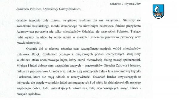 Gmina Sztutowo. Radni przeciwni &quot;mowie nienawiści&quot;