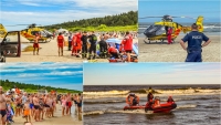 Jantar. Topiło się pięć osób. Akcja ratunkowa na plaży.