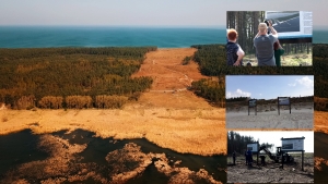 Montaż tablic informacyjnych na przekopie Mierzei Wiślanej – 25.04.2019