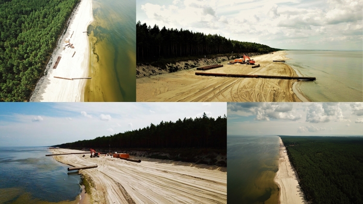 Mierzeja Wiślana. Rozpoczęło się poszerzanie plaż od Sztutowa do Stegny.