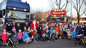 Nowy Dwór Gd. Konwój Mikołajów w ciężarówkach - 8.12.2018