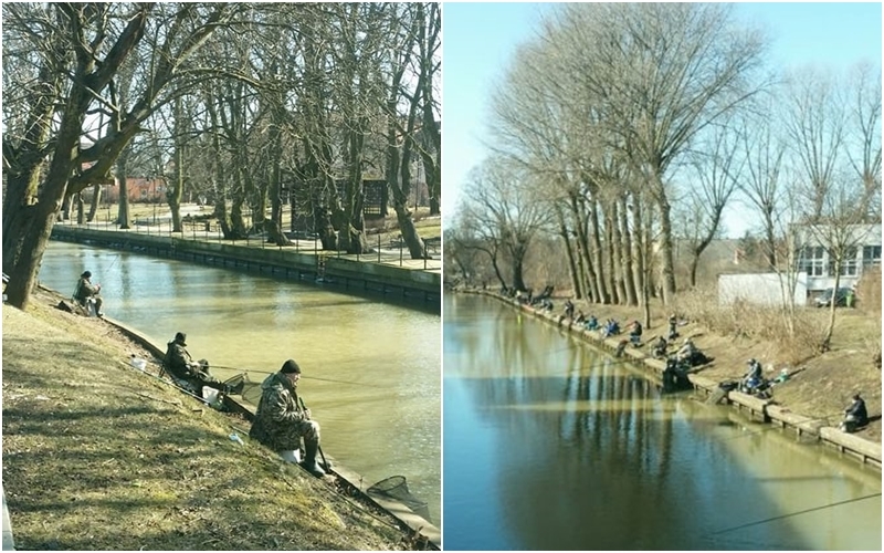 Wędkarze nad rzeką Tugą. I Grand Prix Żuław - 18.03.2018