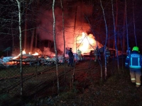 Pożar osrodka stegna