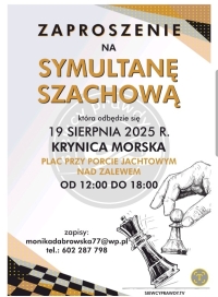 Symultana szachowa w Krynicy Morskiej – 19 sierpnia 2025 r. nad Zalewem Wiślanym