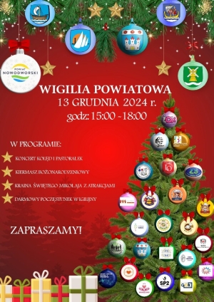 Wigilia Powiatowa. Zaproszenie na Świąteczne Spotkanie.