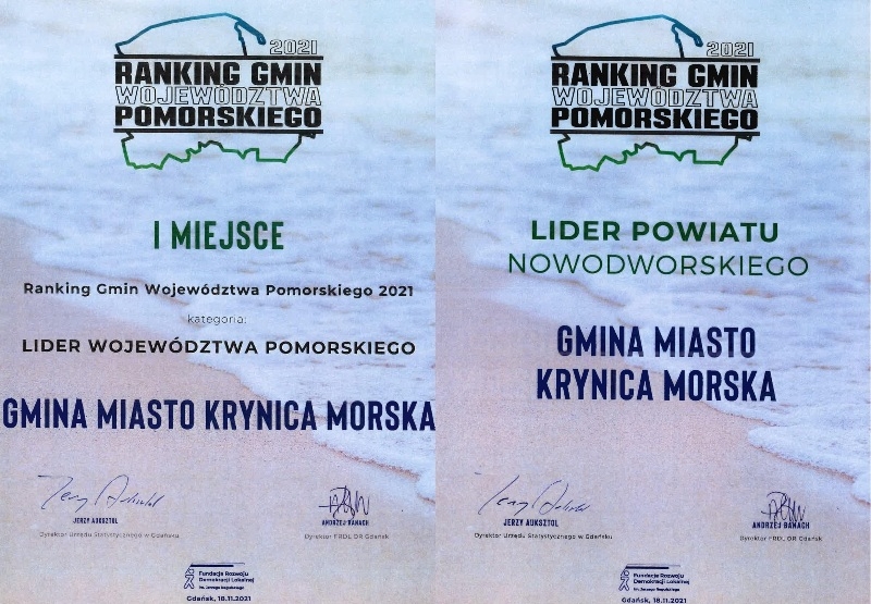 Krynica Morska liderem Rankingu Gmin 2021 województwa pomorskiego