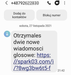  Nowa metoda działania oszustów ,,na pocztę głosową''