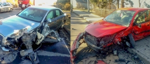 Czołowe zderzenie dwóch samochodów w miejscowości Marynowy.