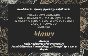 Kondolencje. Wyrazy głębokiego współczucia