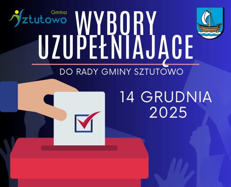 Informacja o wyborach uzupełniających do Rady Gminy Sztutowo