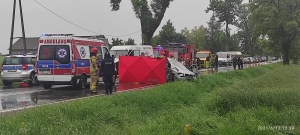 Droga nr 55 zablokowana. Wypadek śmiertelny w Dębinie.