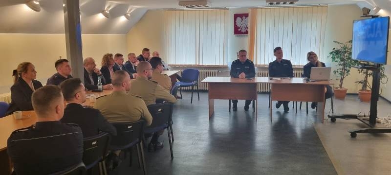 Odprawa roczna nowodworskich policjantów.